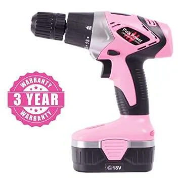 Stylish 18V Pink Power Drill Set for Women