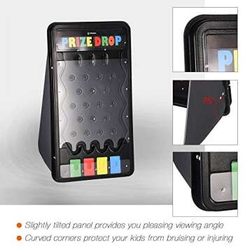 WinSpin Mini Tabletop Prize Drop Board Game Foldable Stand with 8 Playing Pucks for Live Stream Carn...