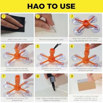 LOMEEN Windshield Repair Kit with Enhanced Injection Head