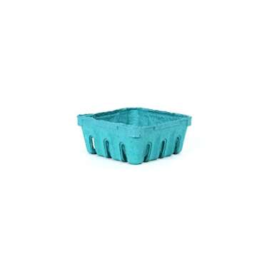 CucinaPrime Berry Basket, Vented, Green, 4"x 4"x 1.75" (1/2 Pint), 10 Pack