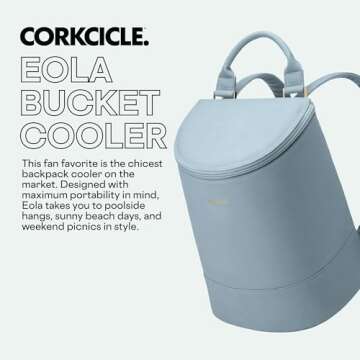 Corkcicle EOLA Cooler Backpack, Waterproof and Leak Proof Insulated Bag, Perfect for Wine, Beer, and Ice Packs, Seafoam