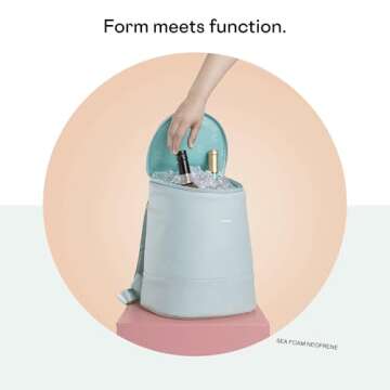 Corkcicle EOLA Cooler Backpack, Waterproof and Leak Proof Insulated Bag, Perfect for Wine, Beer, and Ice Packs, Seafoam