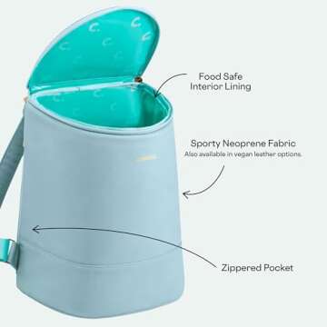 Corkcicle EOLA Cooler Backpack, Waterproof and Leak Proof Insulated Bag, Perfect for Wine, Beer, and Ice Packs, Seafoam
