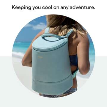 Corkcicle EOLA Cooler Backpack, Waterproof and Leak Proof Insulated Bag, Perfect for Wine, Beer, and Ice Packs, Seafoam