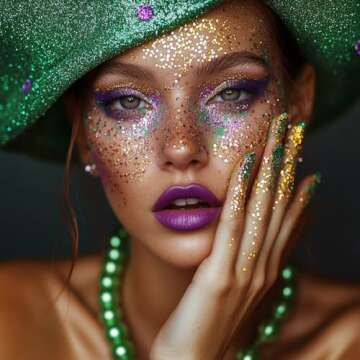 Mysense Purple Body Glitter Stick, Mardi Gras Face Glitter Makeup, Hair Glitter Gel for Kids Women, ...