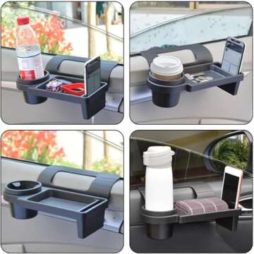 2 Pack Car Window Multifunctional Organizer - Vehicle Door Side Hanging Rack, Cell Phone Storage Box, Water Cup Holder, for Storing Small Items Such as Earphones, Keys, Bottles