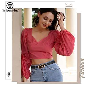 TRIWORKS Women Reversible Leather Belt for Jeans Pants Fashion Ladies Belt with Gold Buckle, A-Black...