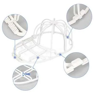 YEENOR Hat Washer (3 Pack) - Baseball Cap Cleaner for Adults & Kids, Durable Plastic Hat Holder for Portable Washing Machines or Dishwashers, White