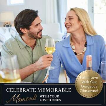 ELIXIR GLASSWARE Wine Glasses Set of 4-13 oz - Red Wine Glasses, White Wine Glasses, Hand Blown Crys...