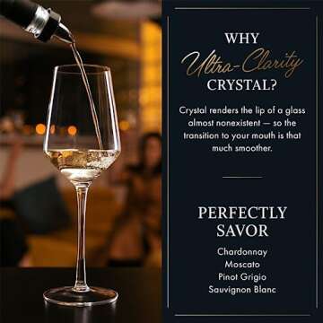 ELIXIR GLASSWARE Wine Glasses Set of 4-13 oz - Red Wine Glasses, White Wine Glasses, Hand Blown Crystal Wine Glasses - Long Stem Wine Glasses - Housewarming Gifts for Women and Men, Wine Gifts