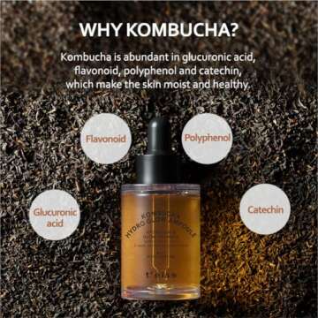 T'ELSE Kombucha Hydro Glow Ampoule 1.01oz, Tightening Deep Faical Moisturizing, Vegan, Hydrate and Soften the Skin, 30ml
