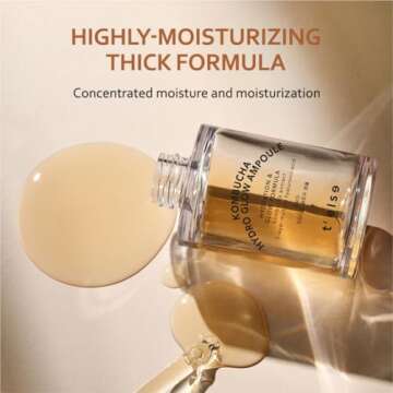 T'ELSE Kombucha Hydro Glow Ampoule 1.01oz, Tightening Deep Faical Moisturizing, Vegan, Hydrate and Soften the Skin, 30ml