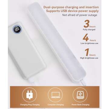 GNQJDC Rechargeable Desk Lamp with 3 Light Modes