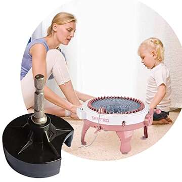 Fly Array Knitting Machine Adapter for Drill,Quick Knit Power Sentro 22, 40 and 48,Crank Handle with Hex Steel Bit,Machine Screwdriver Attachment Knitting, C-50, Black