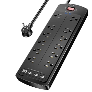 Nuetsa Power Strip with Surge Protection and USB Ports