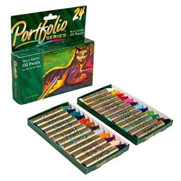 Crayola Portfolio Series Oil Pastels, Water Soluble, 24 Count, Colors May Vary