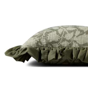 Loloi Chris Loves Julia Kathleen Collection PCJ0026 Green 18'' x 18'' Cover w/Down Pillow