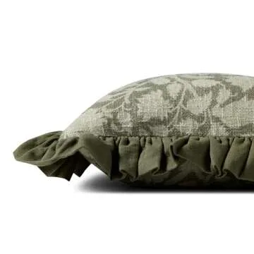 Loloi Chris Loves Julia Kathleen Collection PCJ0026 Green 18'' x 18'' Cover w/Down Pillow