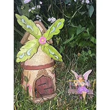 Patio Eden Miniature Fairy Garden House Kit - Mini Fairy Figurines - Indoor or Outdoor 3 Piece Accessory Set