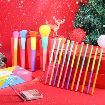 Docolor 15Pcs Colourful Makeup Brush Set for Makeup Lovers