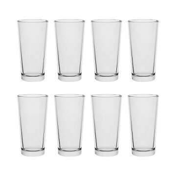 AmazonCommercial Drinking Glasses, Highball - Set of 8, Clear, 12.5 oz