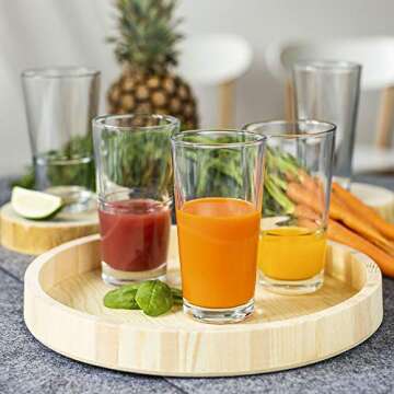 AmazonCommercial Drinking Glasses, Highball - Set of 8, Clear, 12.5 oz