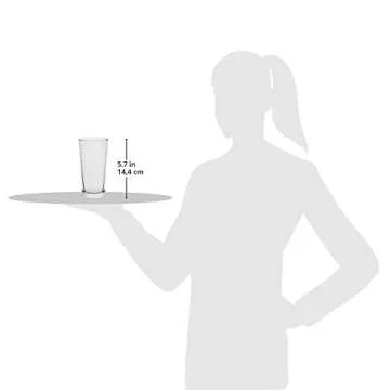 AmazonCommercial Drinking Glasses, Highball - Set of 8, Clear, 12.5 oz