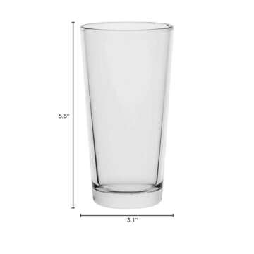 AmazonCommercial Drinking Glasses, Highball - Set of 8, Clear, 12.5 oz