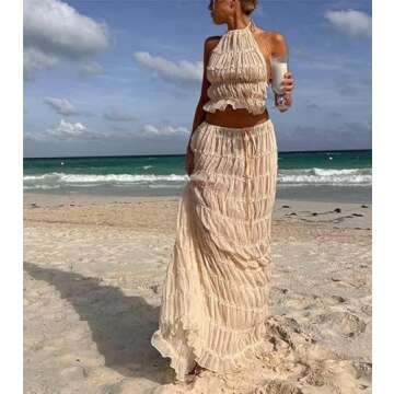 Sastianaen Women Sexy Mini Skirt Set Y2k Strapless Tube Top Bodycon Skirt 2 Piece Outfits Dress Solid Party Club Streetwear