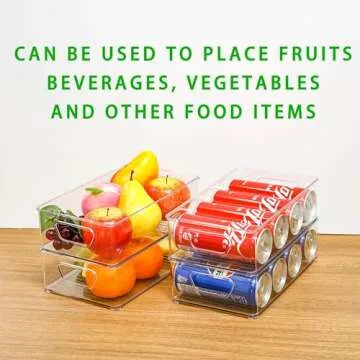 2 Pack Pantry Organization and Food Storage Bin,Stackable Clear Plastic Refrigerator Organizer Bins for Kitchen,Fridge, Cabinet Organization and Storage for Packets, Snacks, Fruit, Soda ,Spice Packets