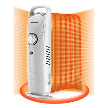 Homeleader Mini Oil Filled Heater, Portable Space Radiant Heater with Adjustable Thermostat, Electri...