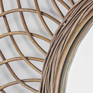 Woven Rattan Sunburst Wall Mirror - 24" Stylish Decor