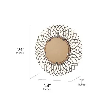 Woven Rattan Sunburst Wall Mirror - 24" Stylish Decor