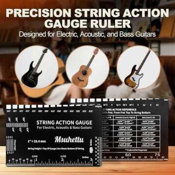 Precision String Action Gauge Ruler for Guitarists
