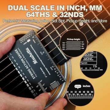 Precision String Action Gauge Ruler for Guitarists