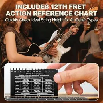Precision String Action Gauge Ruler for Guitarists