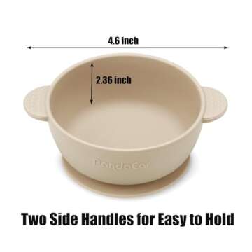 PandaEar 3 Pack Baby Bowls with Suction| Stay Put Silicone Food Bowl for Babies Kids Toddlers Infants| Food Grade Soft Safe BPA-Free Silicone (Blue Green Linen)