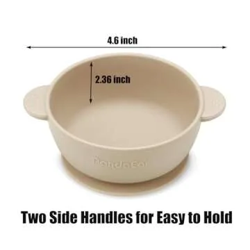 PandaEar 3 Pack Baby Bowls with Suction| Stay Put Silicone Food Bowl for Babies Kids Toddlers Infants| Food Grade Soft Safe BPA-Free Silicone (Blue Green Linen)