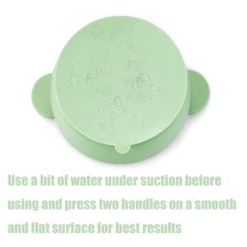 PandaEar 3 Pack Baby Bowls with Suction| Stay Put Silicone Food Bowl for Babies Kids Toddlers Infants| Food Grade Soft Safe BPA-Free Silicone (Blue Green Linen)