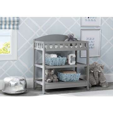 Delta Children Infant Changing Table with Pad, Grey