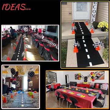 7inch Orange Racing Traffic Cones Party Decoration with Racing Checkered Flags,11inch Safety Sport Training Plastic Cones with Racing Flags,Race Car Birthday Party Supplies,Racing Themed Party