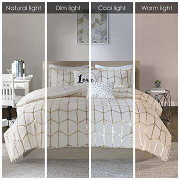Intelligent Design Raina Full / Queen Comforter Set, Soft Microfiber Comforter Set Queen, Modern Geo...