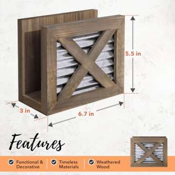 Durable Autumn Alley Napkin Holder for Farmhouse Style