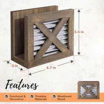 Durable Autumn Alley Napkin Holder for Farmhouse Style