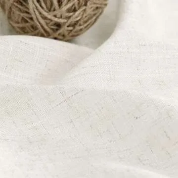 Cream Linen Curtains 102 inches Long 2 Panels Set for Living Room Extra Long Back Tab Curtains Neutral Farmhouse Light Filtering Semi Sheer Linen Drapes Ceiling to Floor for Large Window Ivory