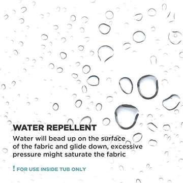 Zenna Home Fabric Shower Curtain Liner with Weighted Hem, Soft Microfiber, Water-Repellent, Bone, 70" x 72" – Quick Drying Machine Washable Cloth Shower Liner for Bathtubs - Premium Shower Liner