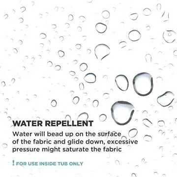 Zenna Home Fabric Shower Curtain Liner with Weighted Hem, Soft Microfiber, Water-Repellent, Bone, 70" x 72" – Quick Drying Machine Washable Cloth Shower Liner for Bathtubs - Premium Shower Liner