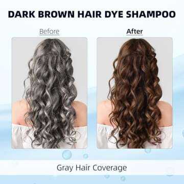 Ivnil Meidu Dark Brown Hair Dye Shampoo 3 in 1 for Women/Men Hair Color for Grey Coverage Seimi Perm...