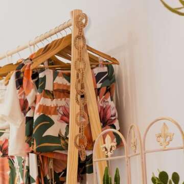 DECHOUS Decorative Rustic Chain Link, Boho Chain Link Decor for Coffee Table, Rattan Chain Link Garl...