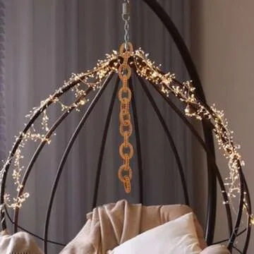 DECHOUS Decorative Rustic Chain Link, Boho Chain Link Decor for Coffee Table, Rattan Chain Link Garland Chain Link for Home Decor, Coffee Table, Farmhouse Decor, 17 Inch